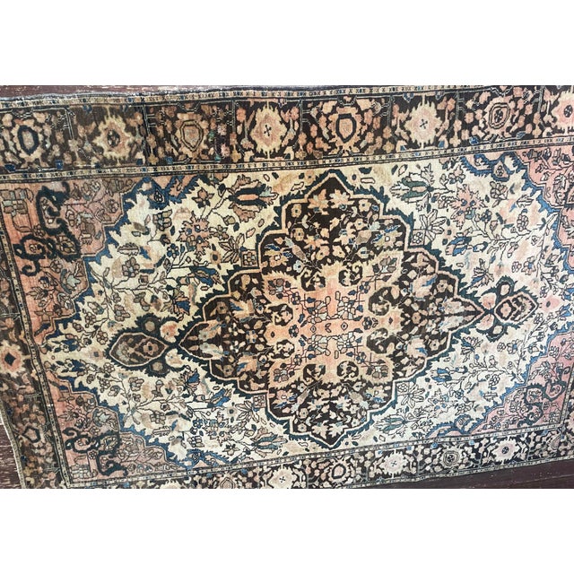 Brown Antique Persian Feraghan Sarouk Rug, 3'5" X 4'5" For Sale - Image 8 of 8