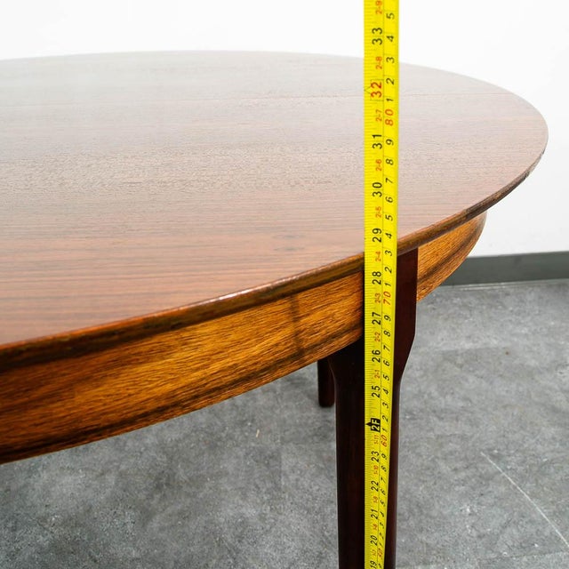 Mid Century Danish Modern Dining Table Brazilian Rosewood Round Vintage MCM For Sale - Image 10 of 10