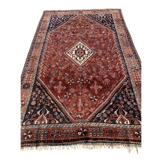 1900s, Handmade Antique Persian Gashkai Rug 5.3' X 7.11' For Sale