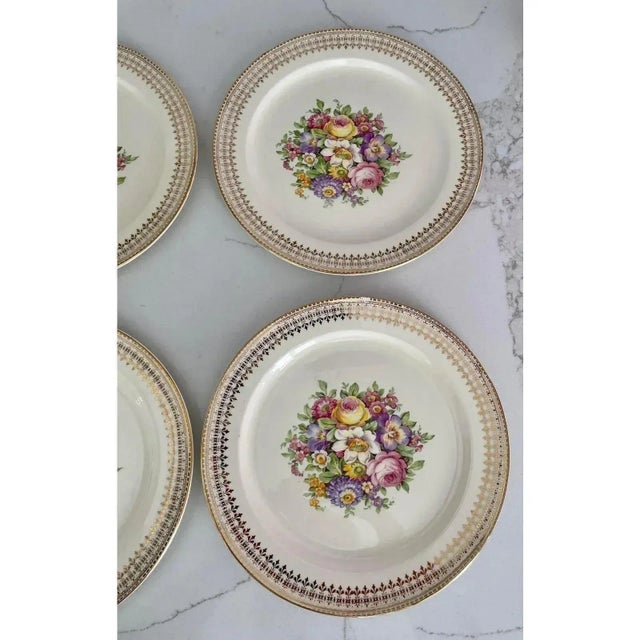 Mid 20th Century Italian Edwin M Knowles China Co. 22k Gold Plates- Set of 6 For Sale In Chicago - Image 6 of 10