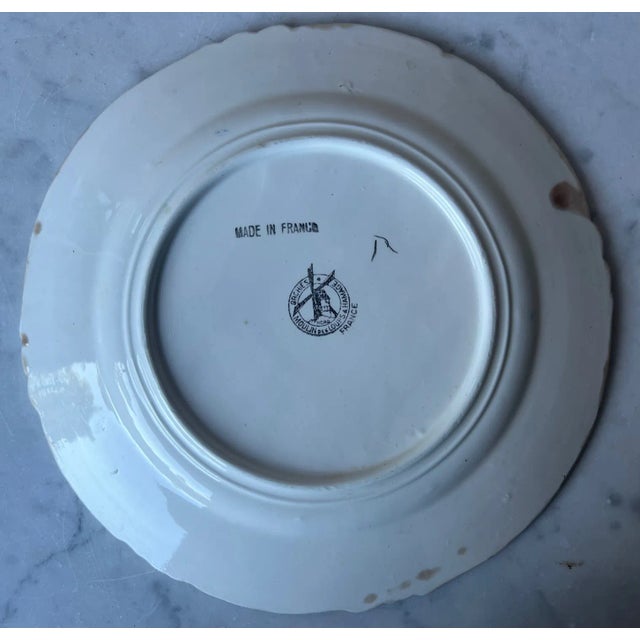 Antique French Majolica Plate by Orchies, C. 1920's For Sale - Image 12 of 12