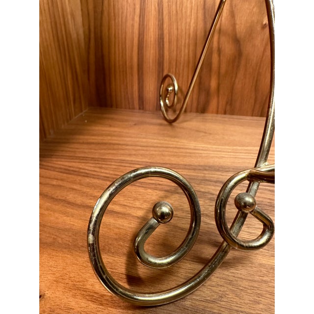 Vintage Brass Gold Metal Bamboo Picture Stand Easels- Set of 3 For Sale - Image 9 of 10