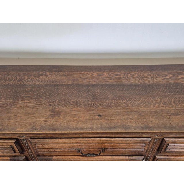 Wood Carved Oak Sideboard from DLG Dudouyt For Sale - Image 7 of 9