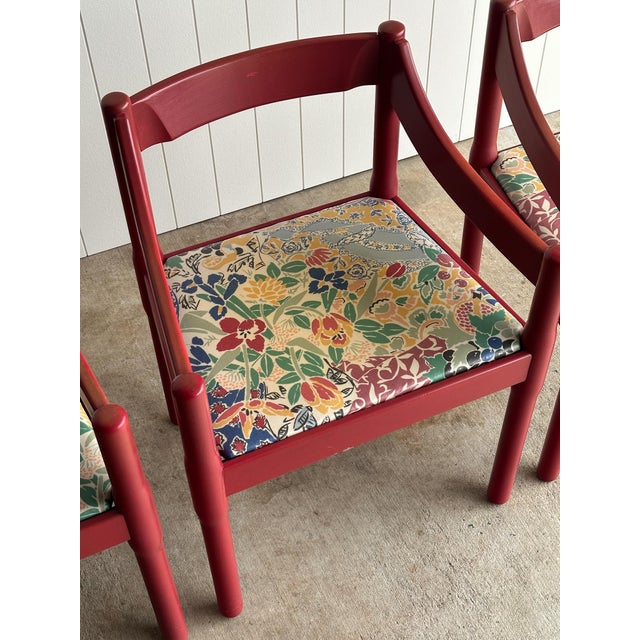 Set of Six Vintage Red Lacquered Dining Armchairs, Attributed to Vico Magistretti For Sale - Image 11 of 18