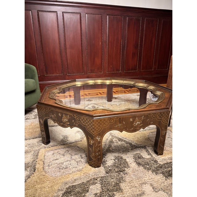 Baker Furniture Company Baker Furniture Collector’s Edition Octagonal Chinoiserie Coffee Table For Sale - Image 4 of 7