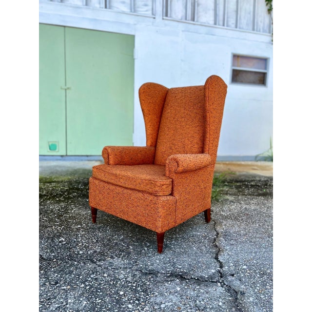 Mid-Century Modern Mid Century Modern Highboy Wingback Lounge Chair or Side Chair For Sale - Image 3 of 12