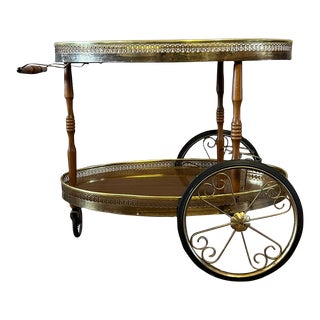 1950s Vintage European Dry Bar Cart For Sale