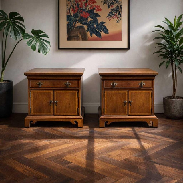 Pair of Thomasville Mid-Century Wood Nightstands For Sale - Image 18 of 18