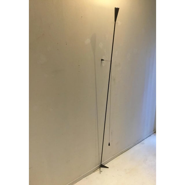 Black Minimalist Uplight Floor Lamp, 1980s For Sale - Image 8 of 10