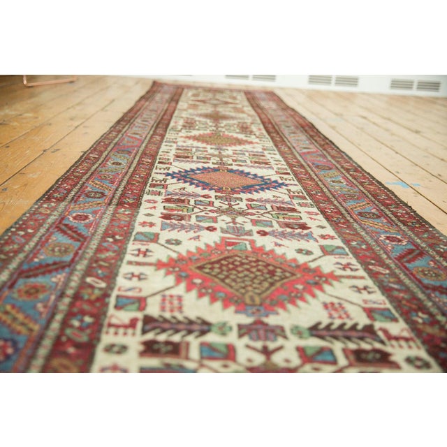 Ivory Vintage Karaja Rug Runner - 3' x 15'1" For Sale - Image 8 of 10