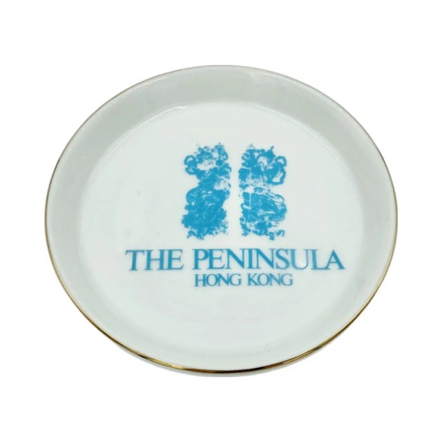 Ceramic Vintage the Peninsula Hotel Hong Kong Ashtray Trinket Dish White Porcelain For Sale - Image 7 of 12