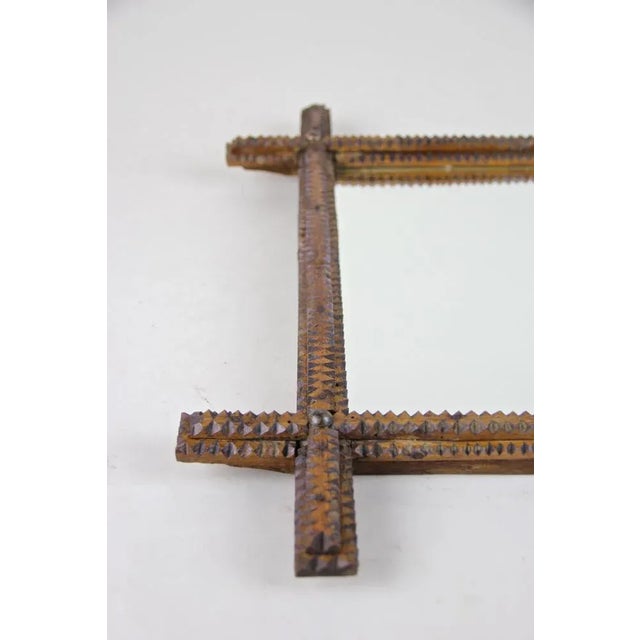 Austrian Hand-Carved Tramp Art Wall Mirror, 1870 For Sale - Image 10 of 13