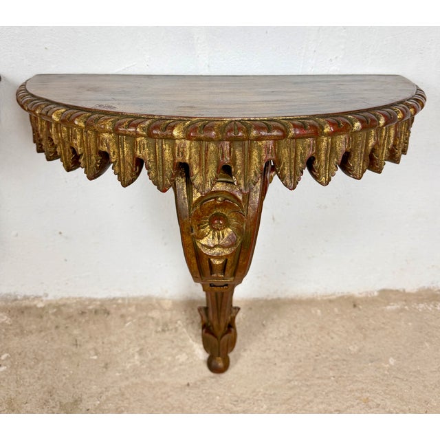20th Century Italian Polychromed Wall Pedestals, 1950, Set of 2 For Sale - Image 6 of 18