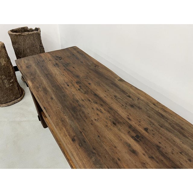 Former French Workbench in Oak, 1950s For Sale - Image 12 of 18