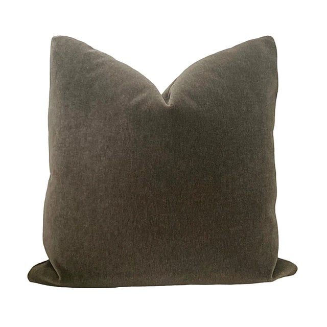 Custom made mohair pillows in Antique Pewter. This genuine 100% mohair is plush & comfy, a substantial weight, and wears...