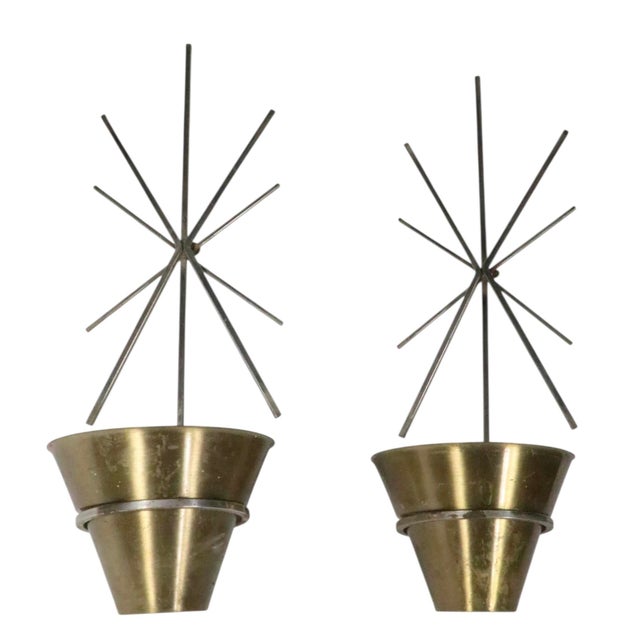 Pr. Mid 20th Century Starburst Wall Hanging Planters by Planter Inc. Chicago For Sale - Image 12 of 18
