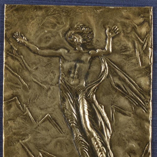 Framed Artwork in Chiselled Embossed Brass by Pericle Fazzini, 1970s For Sale - Image 3 of 6