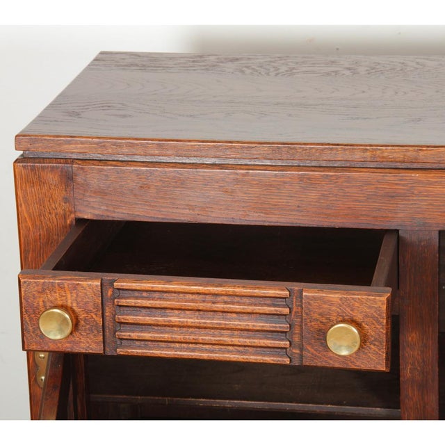 Oak and Brass Sideboard in the style of Charles Dudouyt, 1940 For Sale - Image 12 of 12