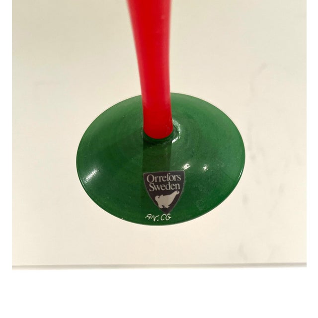 1990s Orrefors Clown Champagne and Cordial Flutes Signed by Anne Nilsson- 6 Pieces For Sale - Image 15 of 17