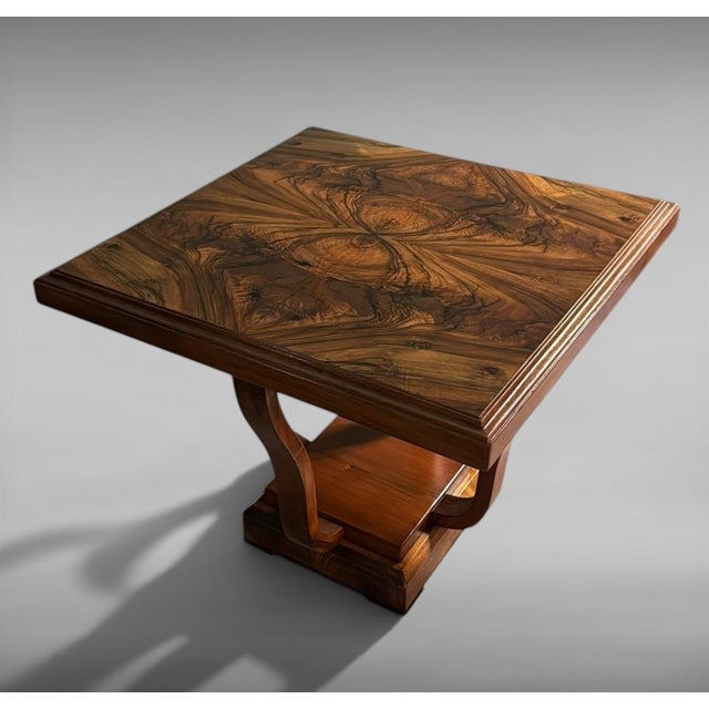 Late 19th Century Late 19th Century Italian Art Deco Square Coffee Table With Dual-Tier Base For Sale - Image 5 of 18