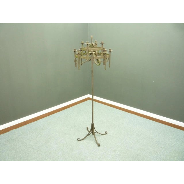 Brown Antique Cast Iron Candleholder, 1900s For Sale - Image 8 of 8