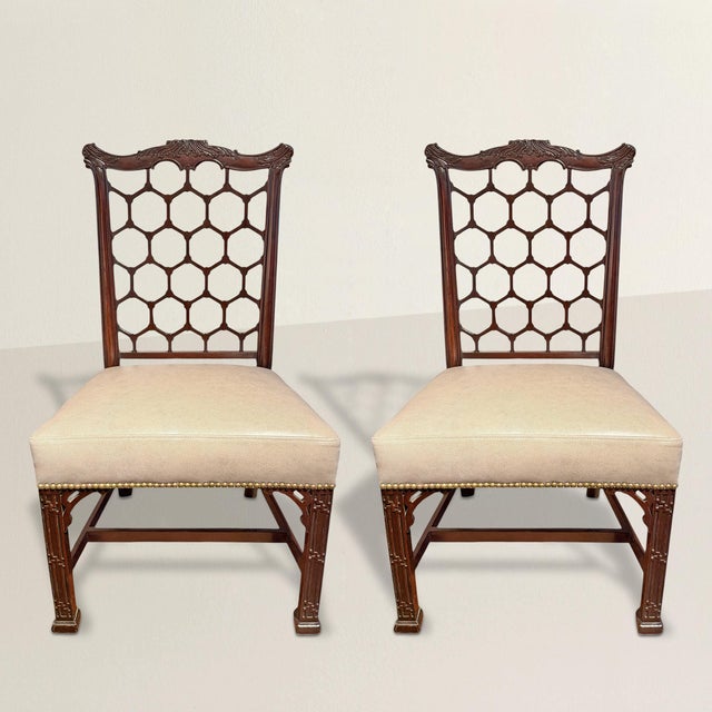 These chairs do not ask to be noticed. They assume you already have. A 19th century English pair in richly figured...