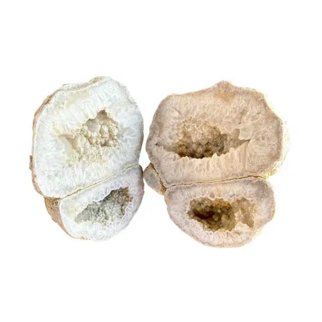 Large Natural Split Pair Crystal Quartz Geode. #2 For Sale In Tampa - Image 6 of 12