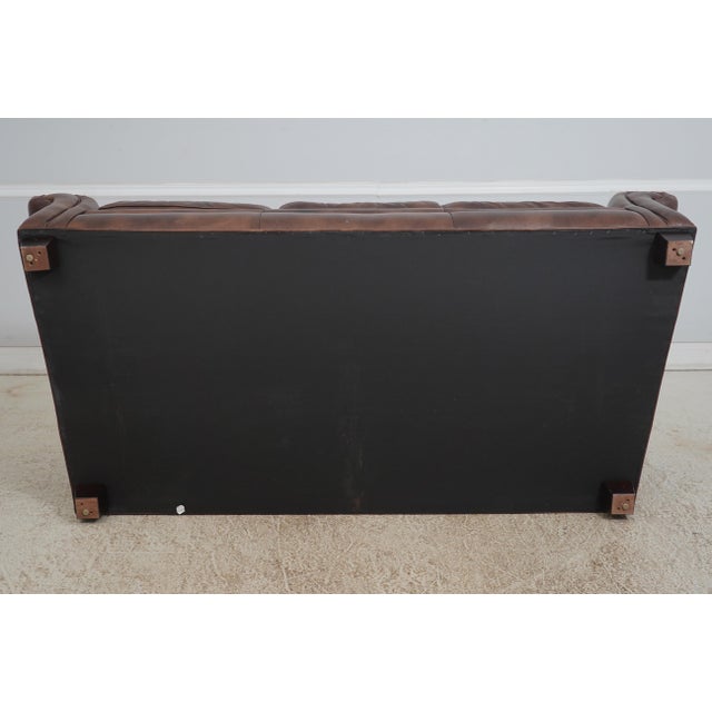 Hancock & Moore Quality Brown Leather 3 Seat Sofa For Sale - Image 11 of 12