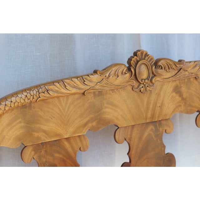 Late 19th Century Antique Carved Walnut Settee, Empire / Biedermeier Style, 19th Century For Sale - Image 5 of 8