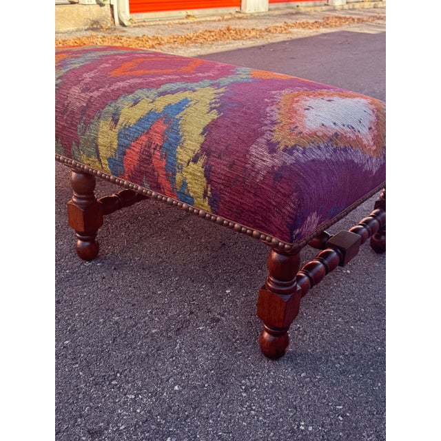 Mid 20th Century Kilim Ottoman For Sale - Image 12 of 17