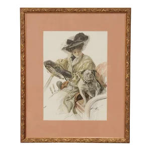 Harrison Fisher 'A Lucky Dog' Illustration Art Print