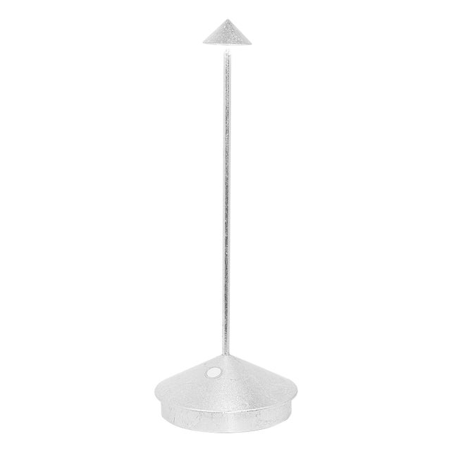 2020s Zafferano Pina Pro Rechargeable Indoor/Outdoor Cordless Table Lamp, Silver Leaf For Sale - Image 5 of 5