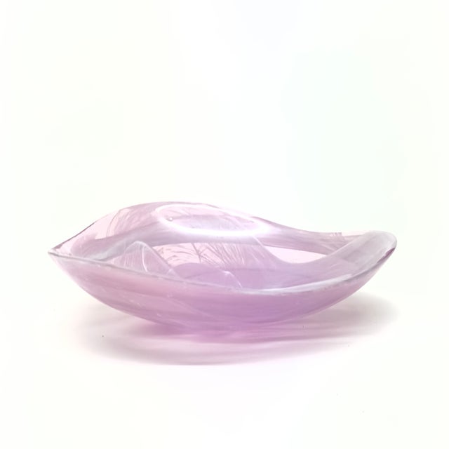 Matte Frosted Pink & White Art Glass Vessel Curation - Group of 5 For Sale - Image 9 of 16