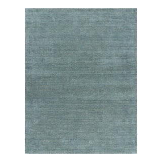 Rug & Kilim’s Modern Rug in Blue and Cream, With Stripes and Geometric Patterns For Sale