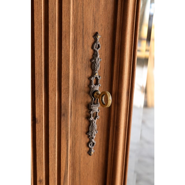Antique Walnut Bonnetière with Beveled Mirror, 1930s For Sale - Image 3 of 9