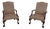 Pair Chippendale Paw Feet Newly Upholstered Armchairs For Sale