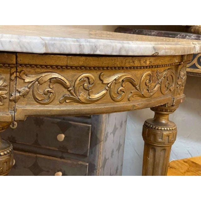Wood 19th C. French Louis XVI Giltwood Console For Sale - Image 7 of 9