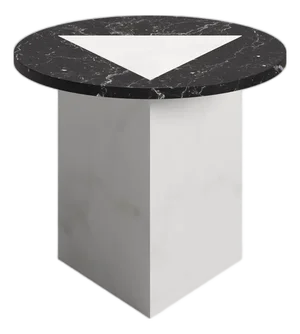 Modern Coffee Table S in White and Black Marble, Designer Lorenzo Zaccarin