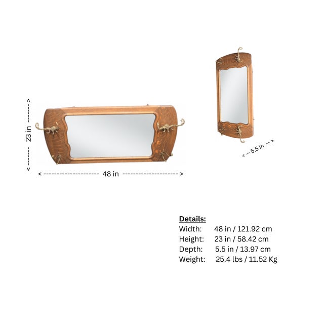 Brown Antique Set Mirror and Two Drawer Dresser 18th Century For Sale - Image 8 of 11