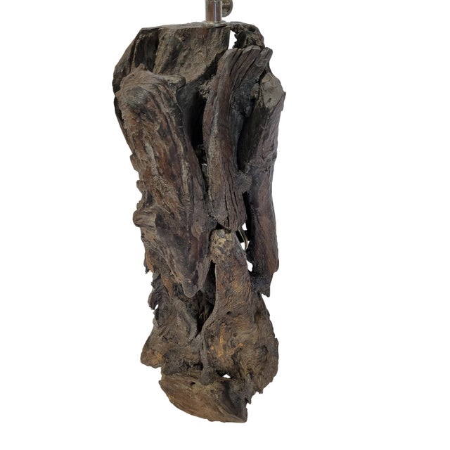 Contemporary Organic Driftwood Sculptural Table Lamp For Sale - Image 3 of 12