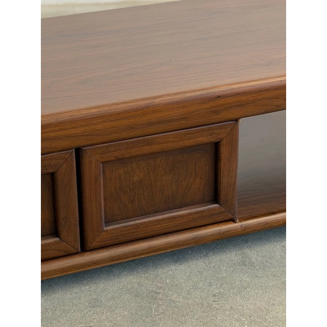 Vintage 1960s Walnut Coffee Table For Sale In Los Angeles - Image 6 of 14