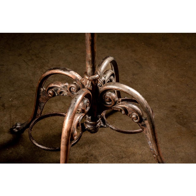 Industrial Early 1900s Turn Of The Century Japanned Copper Coat Rack With Double Sided Mirror For Sale - Image 3 of 7
