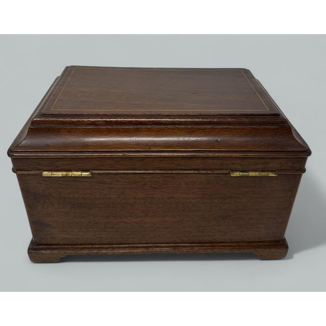 Antique Georgian English Lady's Gentleman's Mahogany Jewelry Casket Box Regency For Sale - Image 6 of 10