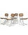 A striking set of 4 Italian cantilever dining chairs from the 1970s, combining chromed tubular steel with dark stained...