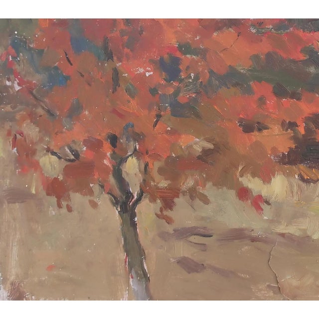 1970s Autumn Landscape Oil Painting, Ukrainian Impressionism, 1970s 53-58 For Sale - Image 5 of 6