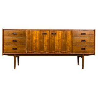 Long Polish Walnut Sideboard, 1964 For Sale