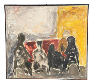 Max Bilde, Figure Composition, 1961, Oil Painting on Canvas, Framed