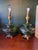 Hollywood Regency Pair of Vintage Green Iridescent Glass Hollywood Regency Table Lamps, in the Manner of Carl Falkenstein For Sale - Image 3 of 8