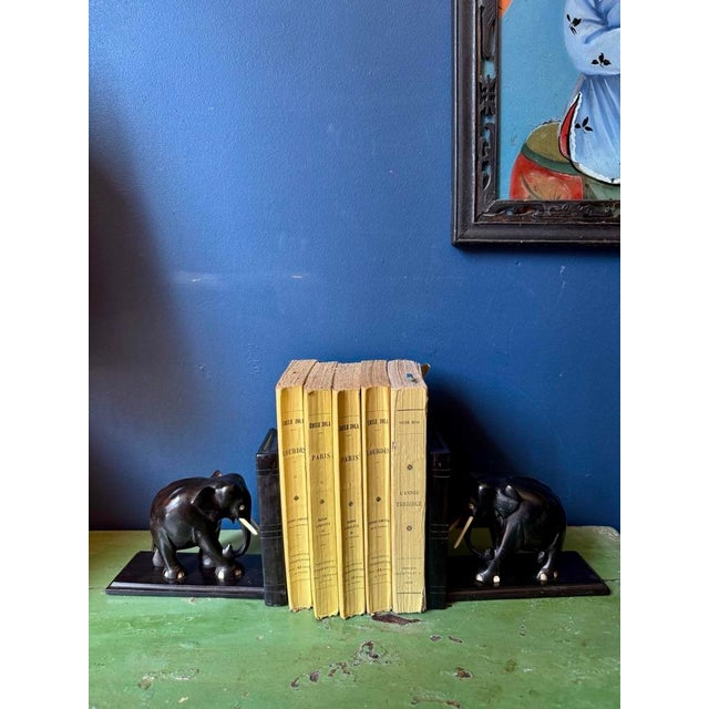 Vintage Ebony Elephant Bookends, 1950, Set of 2 For Sale - Image 11 of 11