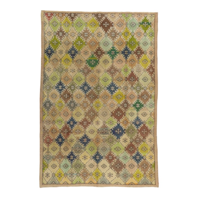 Rustic Vintage Turkish Sivas Rug - 06'09 X 10'00 For Sale